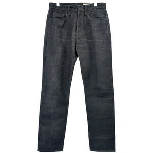 KAPITAL Century Denim 5P Monkey Cisco N0.9 - Black Stitched Slim Straight Jeans